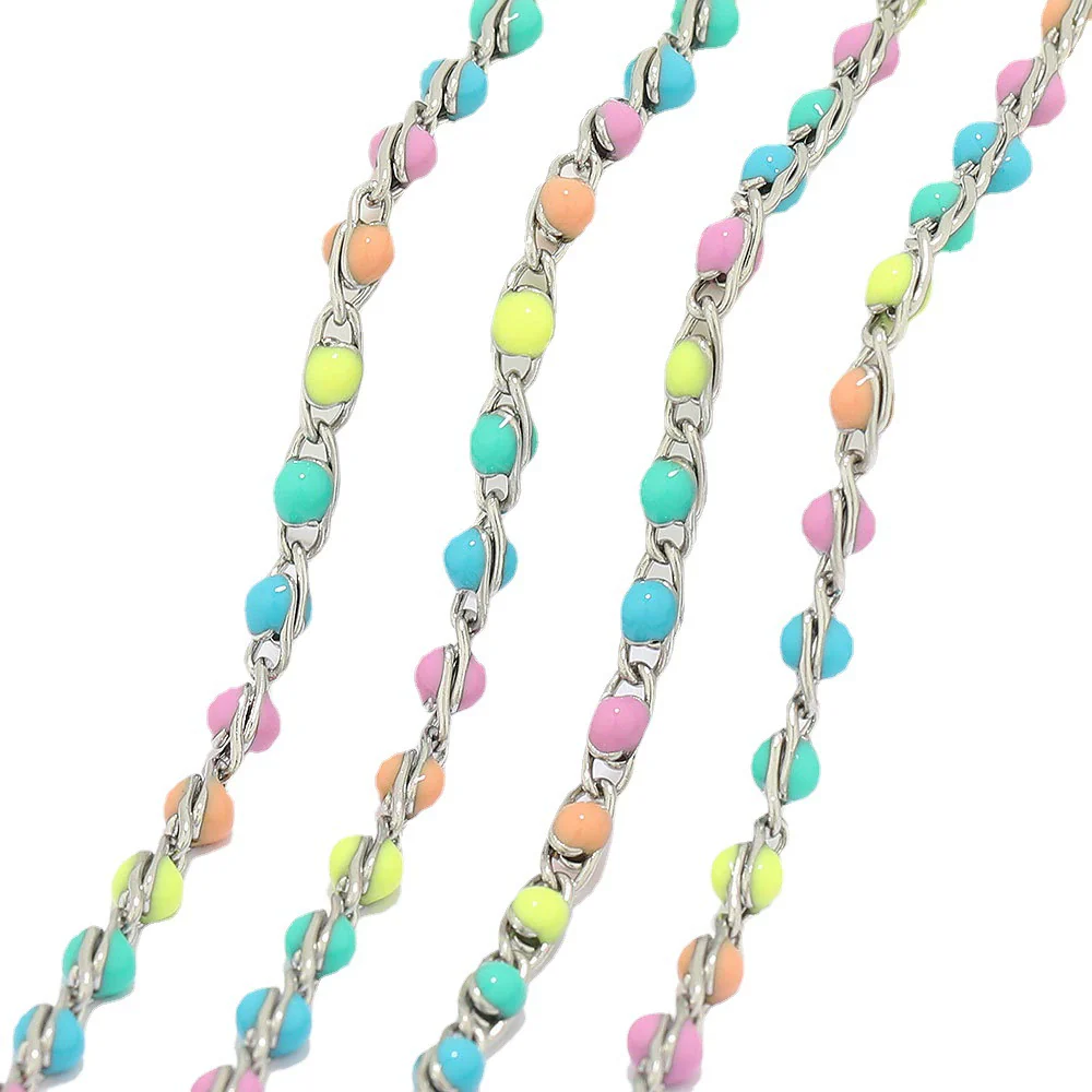 Stainless Steel Oil Drop Color Enamel Chain For Diy Bracelet Necklace Accessories - Image 5