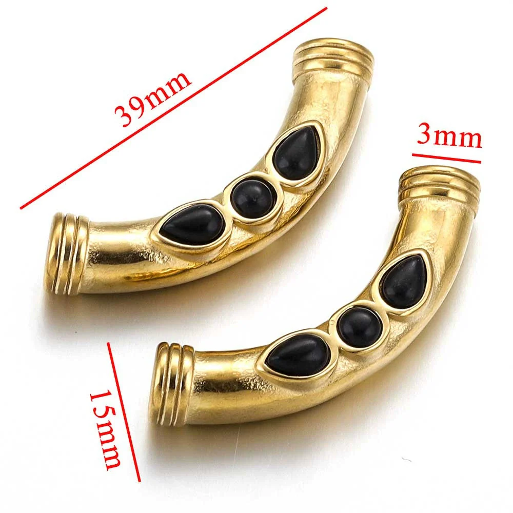 Stainless Steel Oil Dropping Tubular Bead Pendant Bohemian Style Diy Necklace Bracelet Pendant 18K Gold Vacuum Plated - Image 10