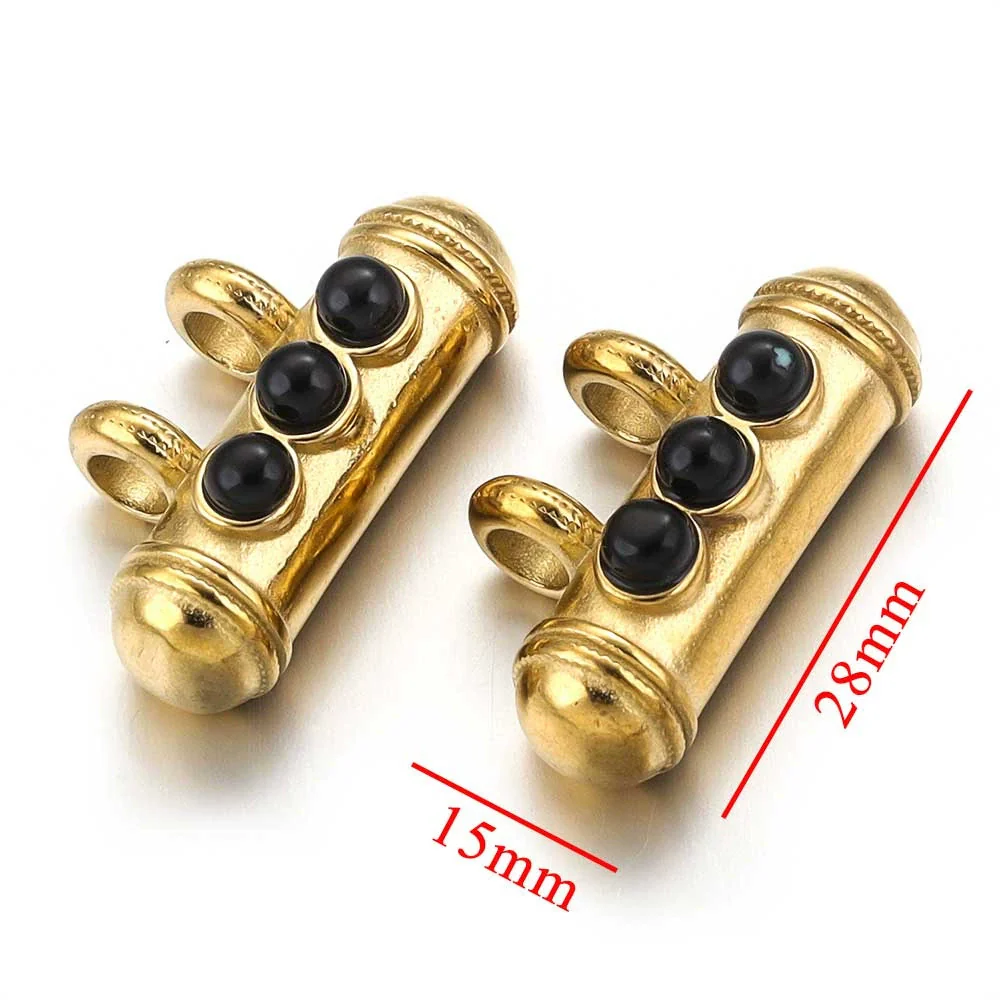 Stainless Steel Oil Dropping Tubular Bead Pendant Bohemian Style Diy Necklace Bracelet Pendant 18K Gold Vacuum Plated - Image 13