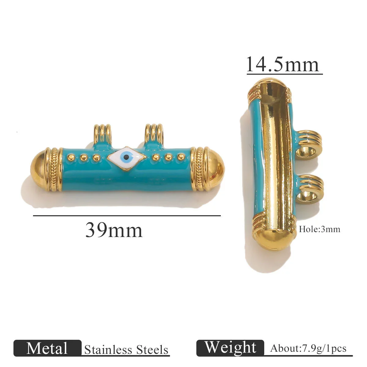 Stainless Steel Oil Dropping Tubular Bead Pendant Bohemian Style Diy Necklace Bracelet Pendant 18K Gold Vacuum Plated - Image 16