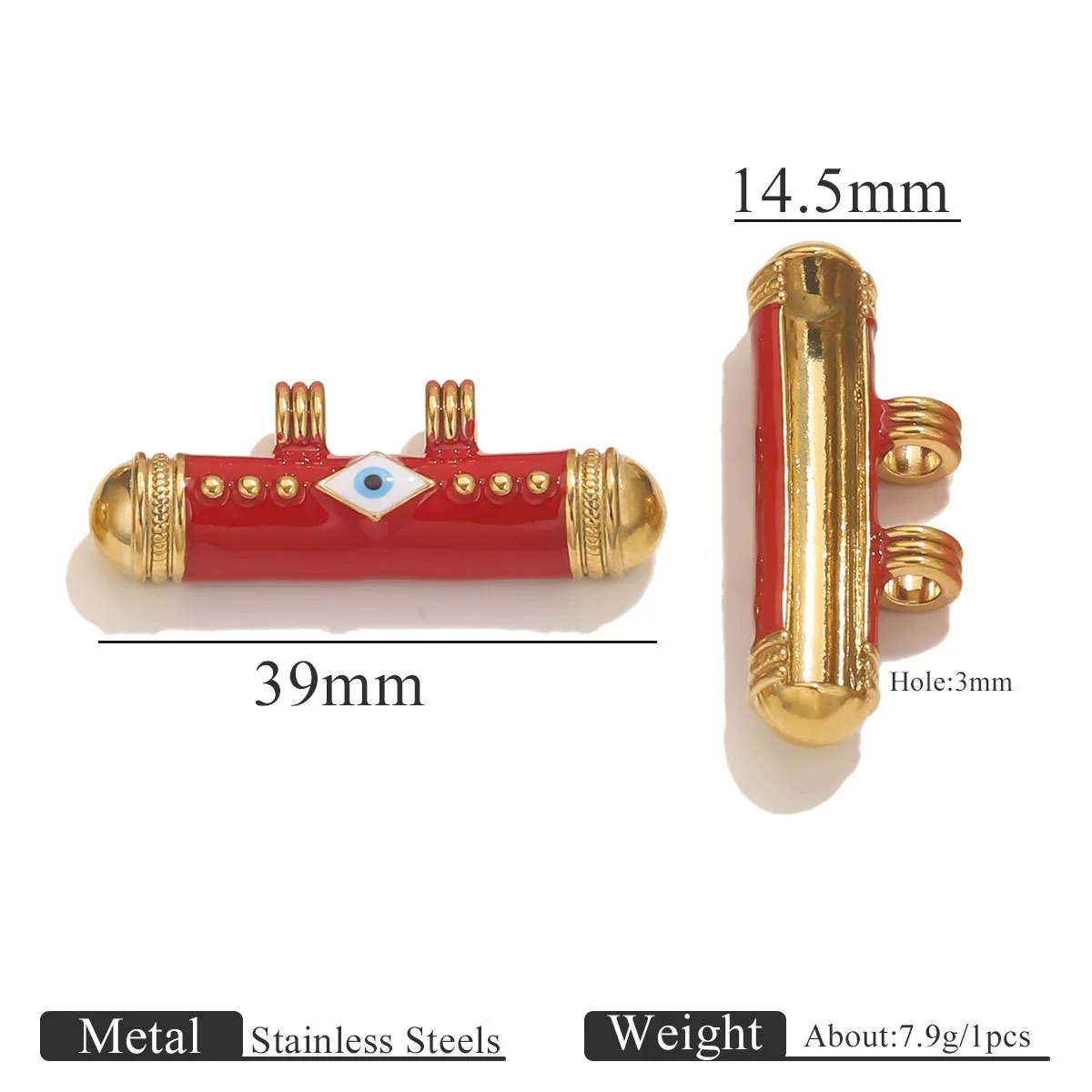 Stainless Steel Oil Dropping Tubular Bead Pendant Bohemian Style Diy Necklace Bracelet Pendant 18K Gold Vacuum Plated - Image 17