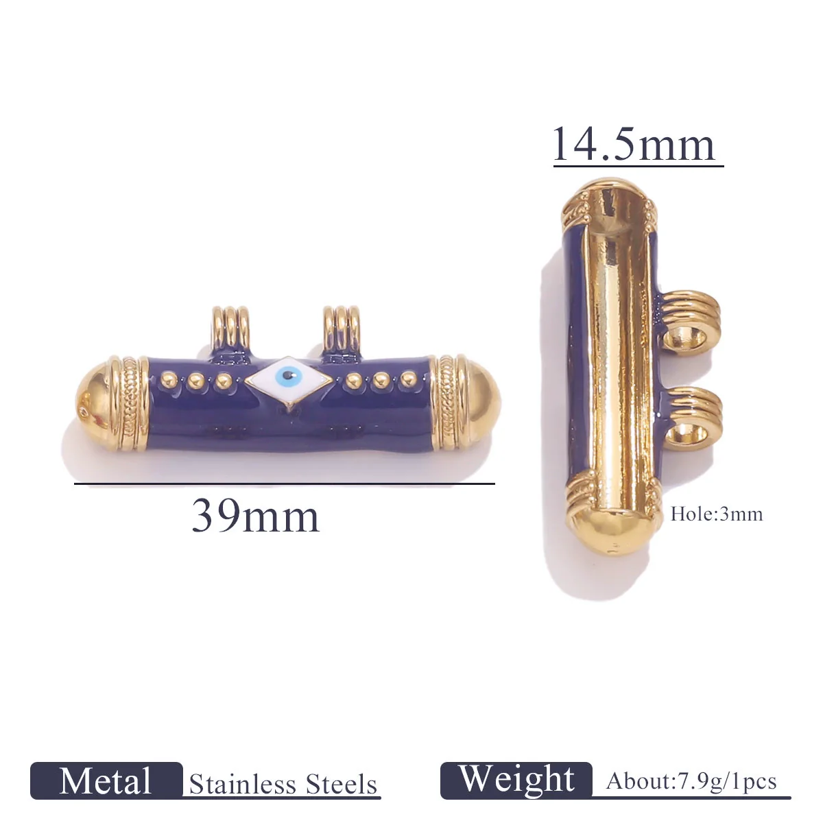 Stainless Steel Oil Dropping Tubular Bead Pendant Bohemian Style Diy Necklace Bracelet Pendant 18K Gold Vacuum Plated - Image 18