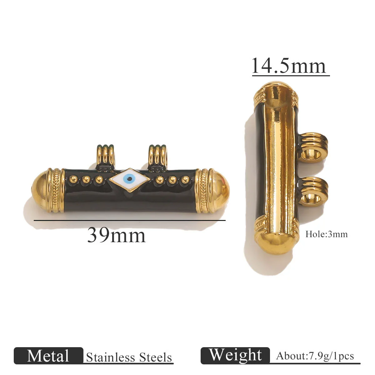 Stainless Steel Oil Dropping Tubular Bead Pendant Bohemian Style Diy Necklace Bracelet Pendant 18K Gold Vacuum Plated - Image 20