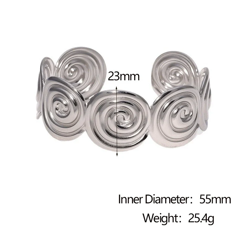 Stainless Steel Open Bracelet Simple Geometric 18K Goldplated Electroplated For Women - Image 7