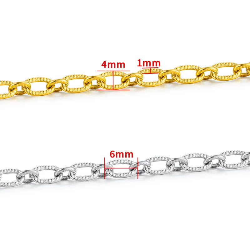 Stainless Steel Oshaped Cross Chain Jewelry Chain Electrolytic Brightening Diy Necklace Bracelet - Image 3
