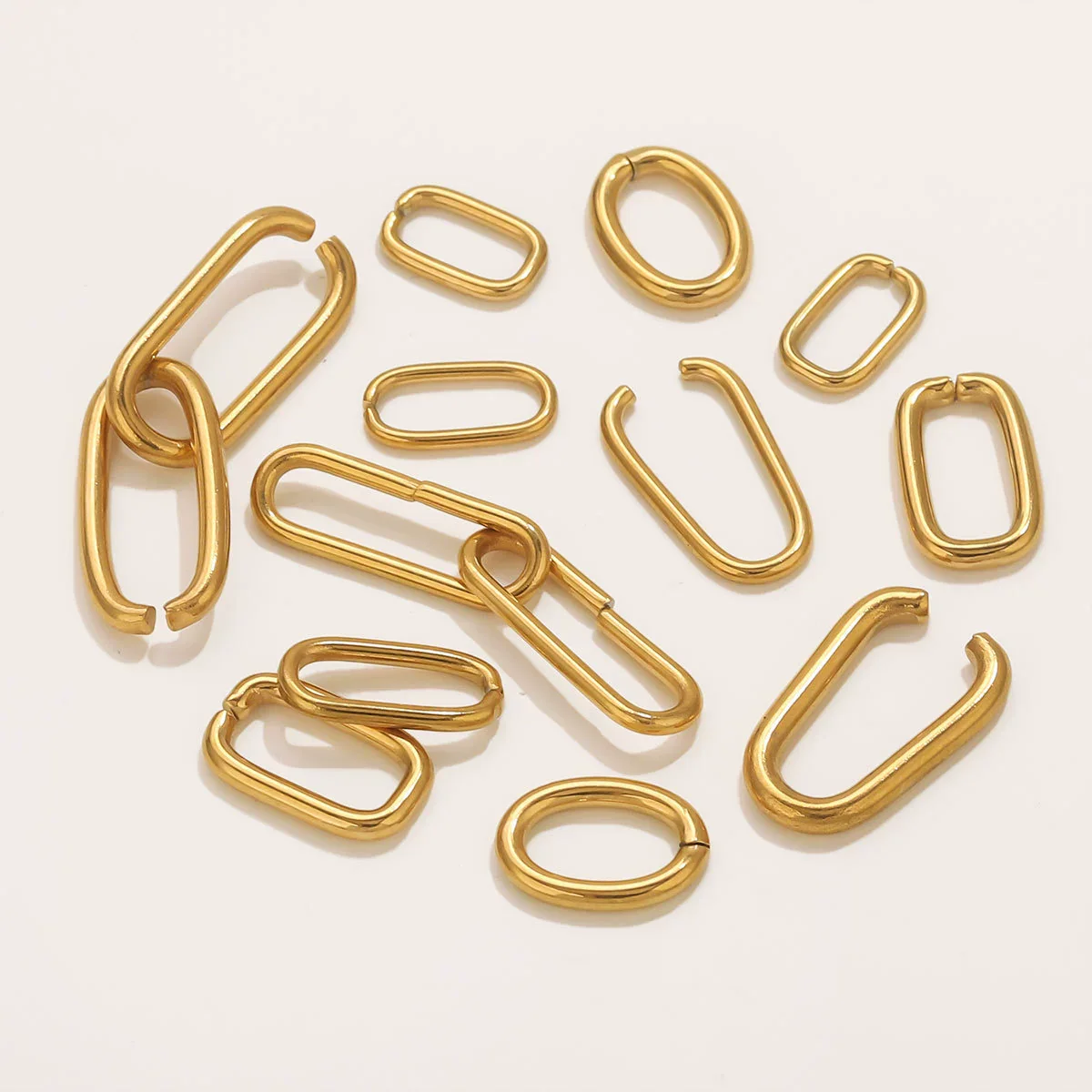 Stainless Steel Oval Melon Seed Jewelry Buckle Necklace Diy Handmade Electroplated Semi Finished Pendant Jewelry Accessories - Image 4