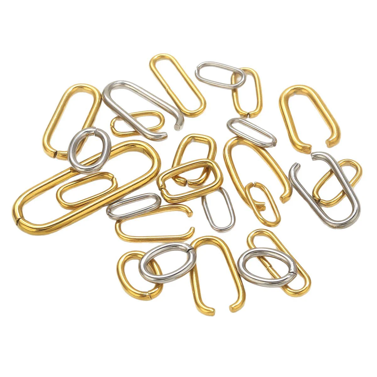 Stainless Steel Oval Melon Seed Jewelry Buckle Necklace Diy Handmade Electroplated Semi Finished Pendant Jewelry Accessories - Image 5