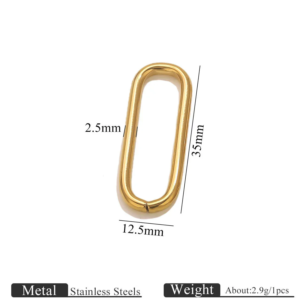 Stainless Steel Oval Melon Seed Jewelry Buckle Necklace Diy Handmade Electroplated Semi Finished Pendant Jewelry Accessories - Image 6