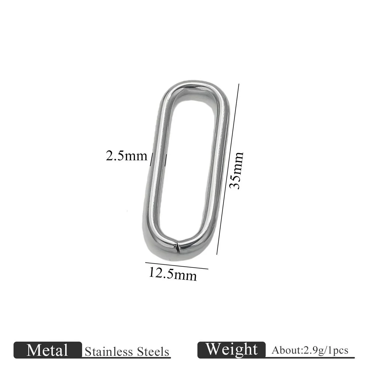 Stainless Steel Oval Melon Seed Jewelry Buckle Necklace Diy Handmade Electroplated Semi Finished Pendant Jewelry Accessories - Image 7