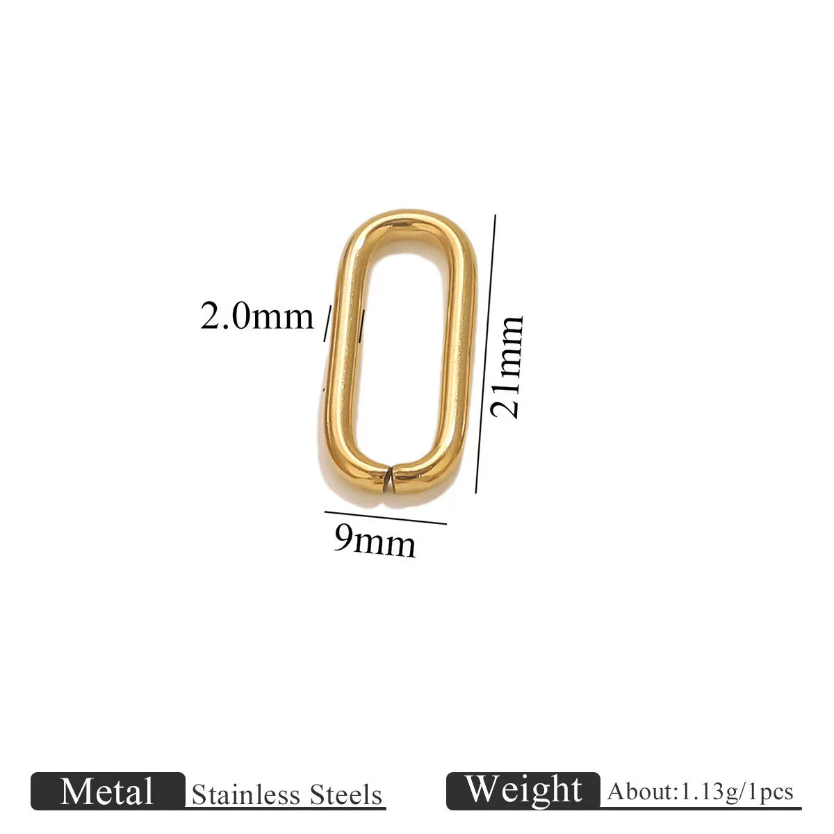 Stainless Steel Oval Melon Seed Jewelry Buckle Necklace Diy Handmade Electroplated Semi Finished Pendant Jewelry Accessories - Image 8