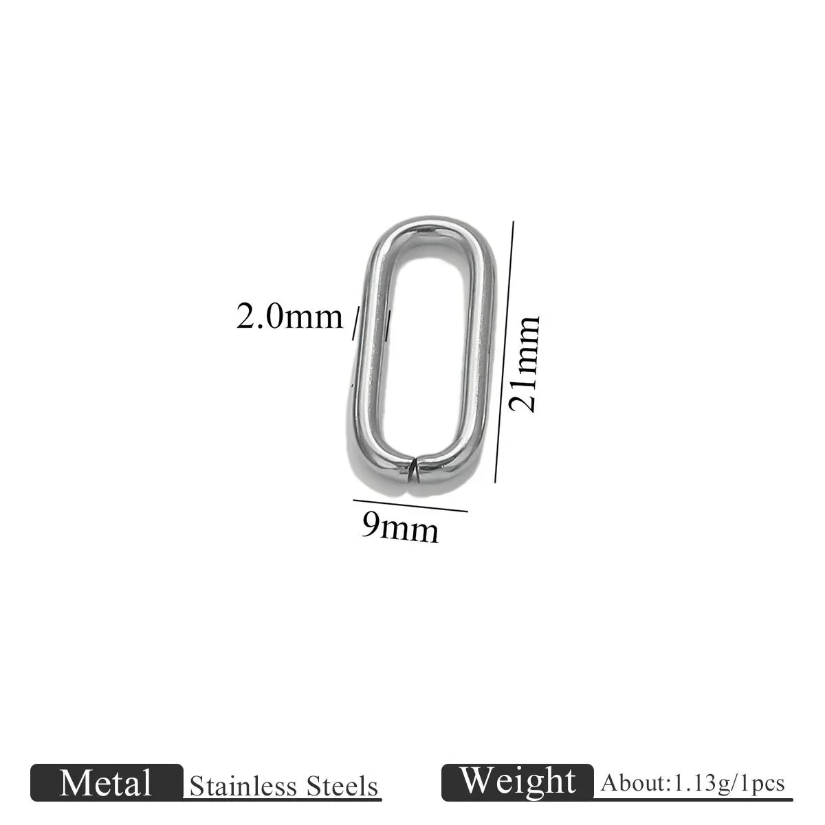 Stainless Steel Oval Melon Seed Jewelry Buckle Necklace Diy Handmade Electroplated Semi Finished Pendant Jewelry Accessories - Image 9