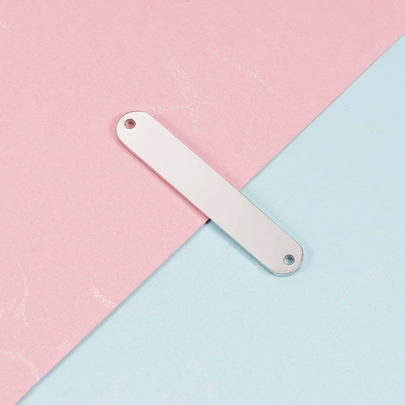 Stainless Steel Oval Rectangle Double Hole Pendant Diy Bracelet Necklace Accessories Fine Polishing Geometric Style - Image 5