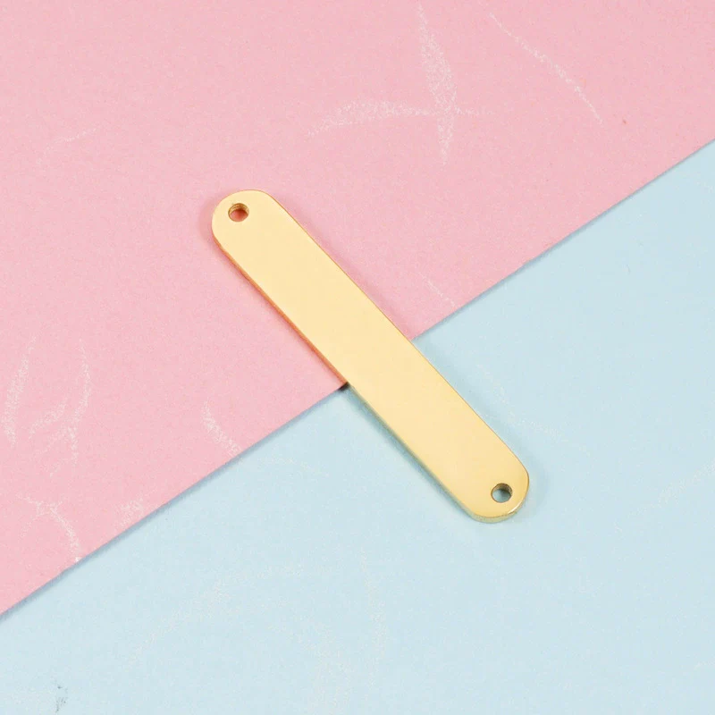 Stainless Steel Oval Rectangle Double Hole Pendant Diy Bracelet Necklace Accessories Fine Polishing Geometric Style - Image 6
