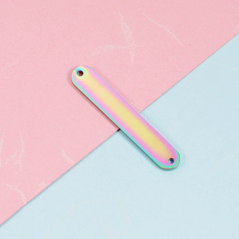 Stainless Steel Oval Rectangle Double Hole Pendant Diy Bracelet Necklace Accessories Fine Polishing Geometric Style - Image 8