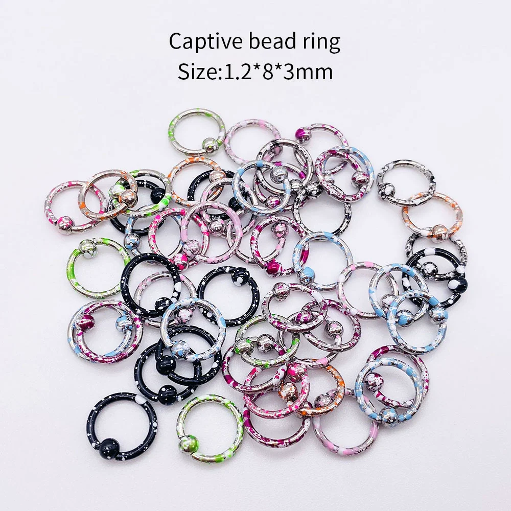Stainless Steel Painted Geometric Circular Nose Rings Eyebrow Nails Cshaped Ear Bone Nails Lip Nail Piercing Jewelry - Image 14