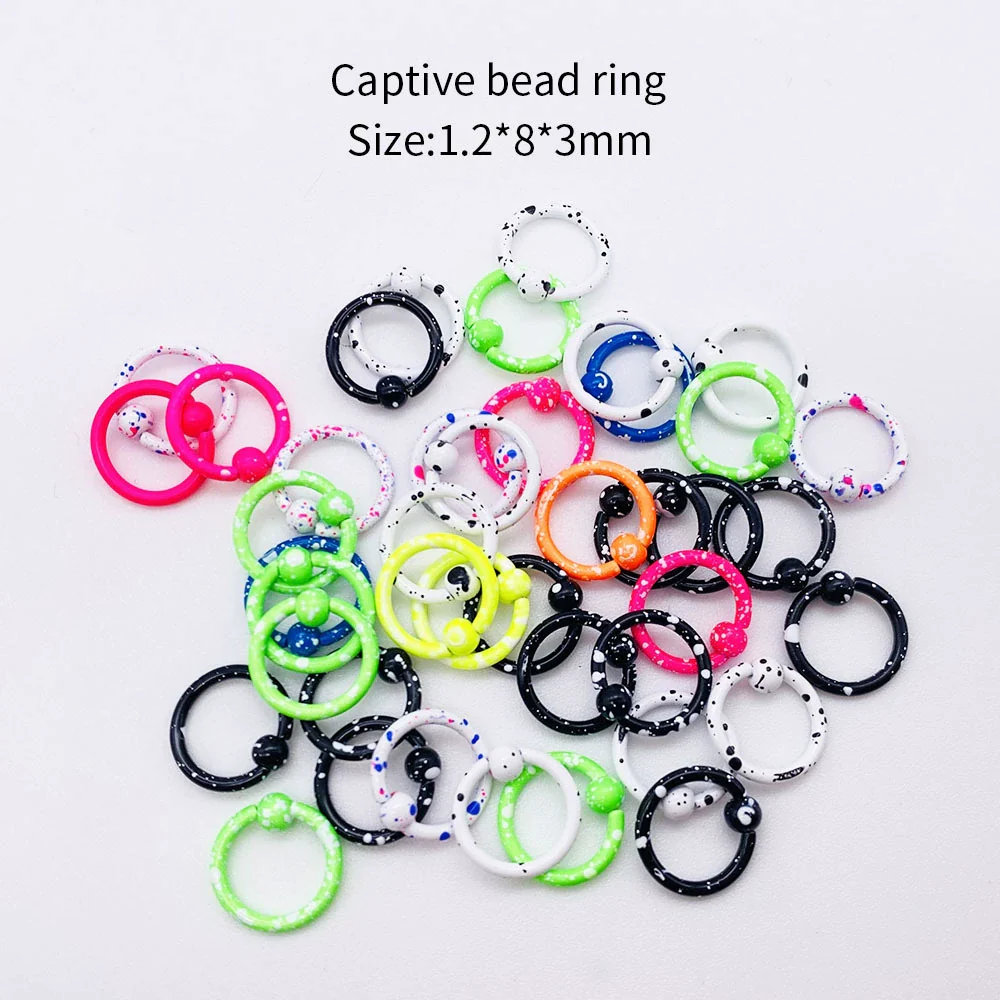 Stainless Steel Painted Geometric Circular Nose Rings Eyebrow Nails Cshaped Ear Bone Nails Lip Nail Piercing Jewelry - Image 15