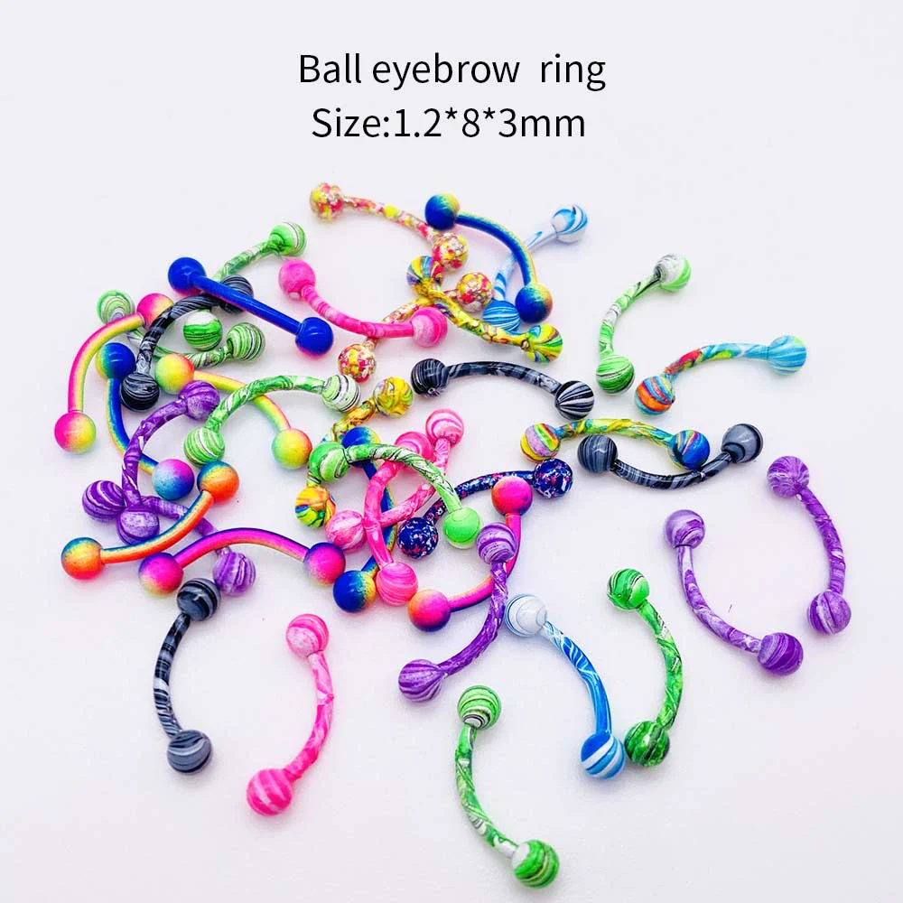 Stainless Steel Painted Geometric Circular Nose Rings Eyebrow Nails Cshaped Ear Bone Nails Lip Nail Piercing Jewelry - Image 29