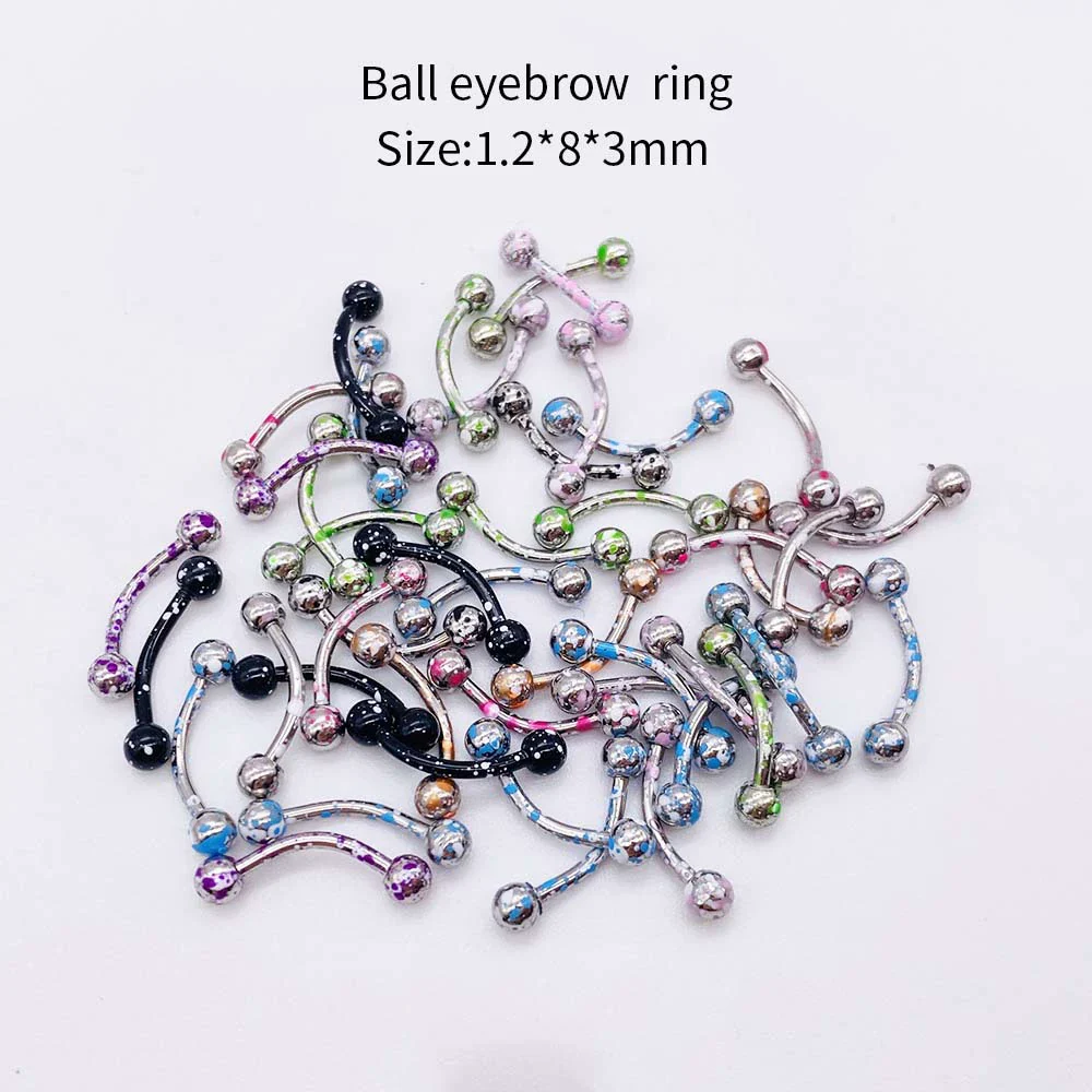 Stainless Steel Painted Geometric Circular Nose Rings Eyebrow Nails Cshaped Ear Bone Nails Lip Nail Piercing Jewelry - Image 30