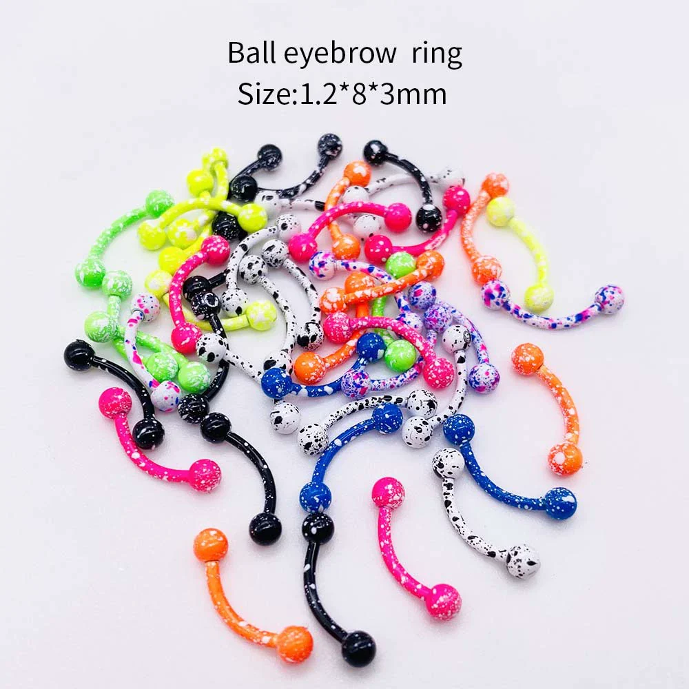 Stainless Steel Painted Geometric Circular Nose Rings Eyebrow Nails Cshaped Ear Bone Nails Lip Nail Piercing Jewelry - Image 31