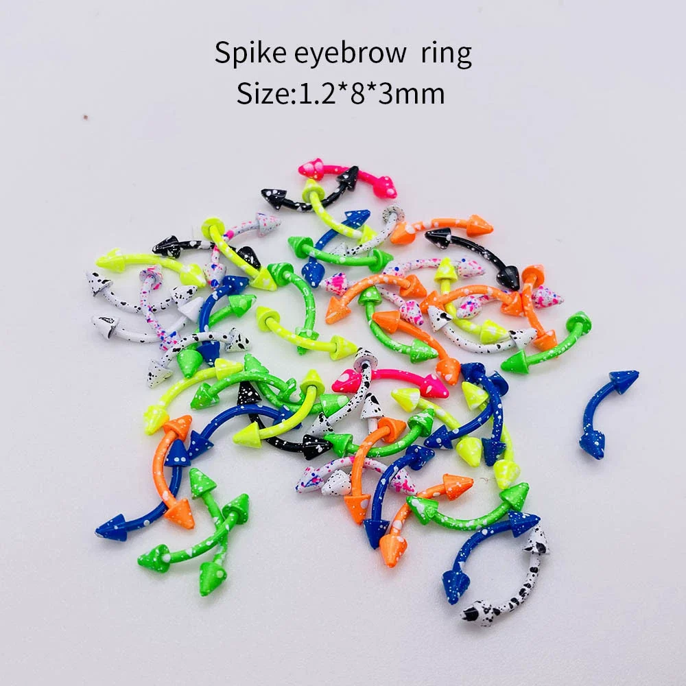 Stainless Steel Painted Geometric Circular Nose Rings Eyebrow Nails Cshaped Ear Bone Nails Lip Nail Piercing Jewelry - Image 8