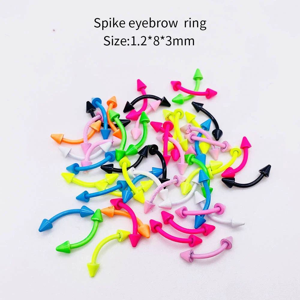 Stainless Steel Painted Geometric Circular Nose Rings Eyebrow Nails Cshaped Ear Bone Nails Lip Nail Piercing Jewelry - Image 9