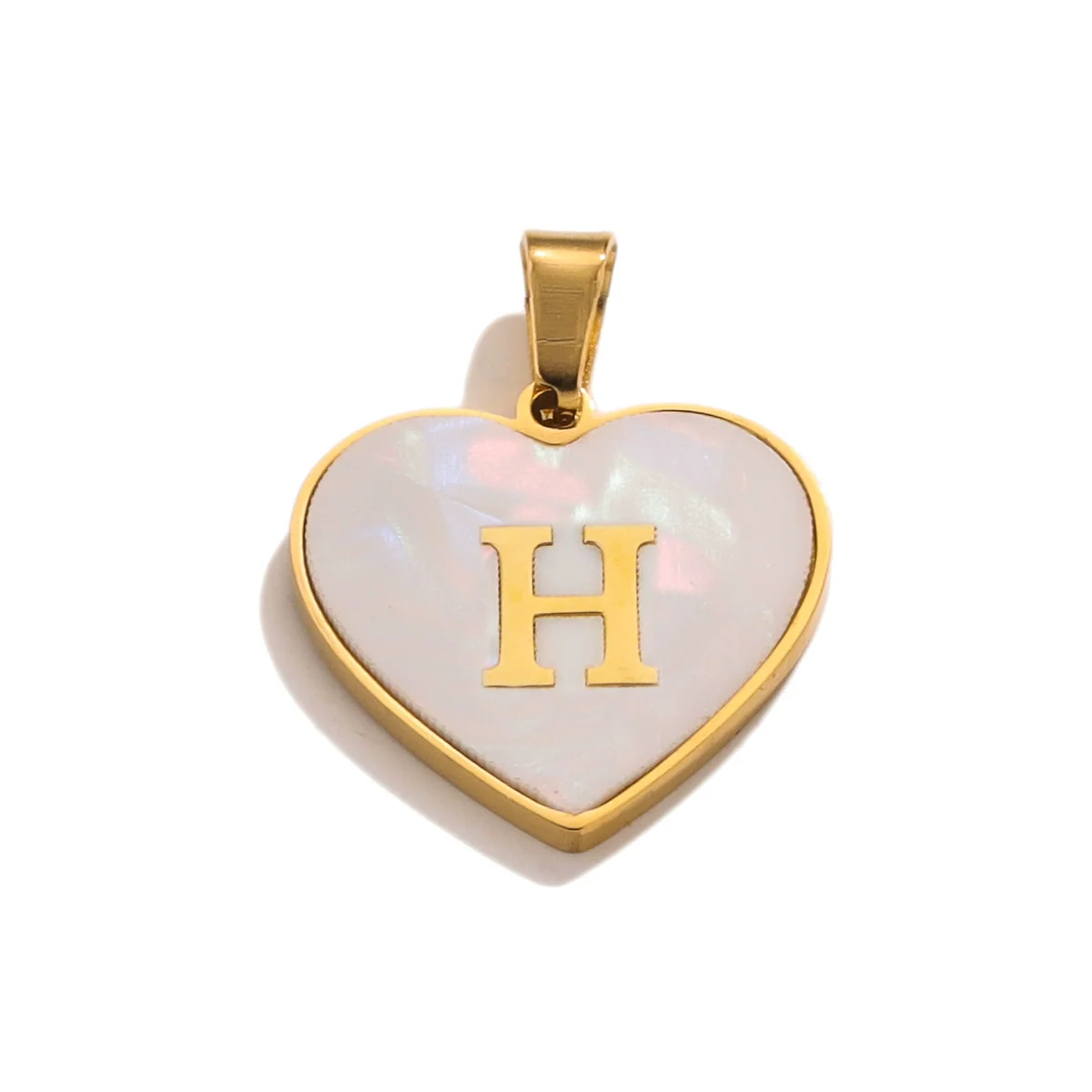 Stainless Steel Peach Heart And English Letter Diy Handmade Electroplated Pendant Necklace Accessories - Image 13