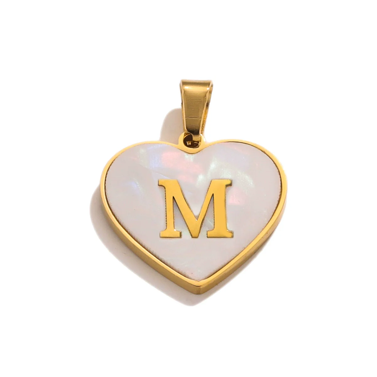 Stainless Steel Peach Heart And English Letter Diy Handmade Electroplated Pendant Necklace Accessories - Image 18
