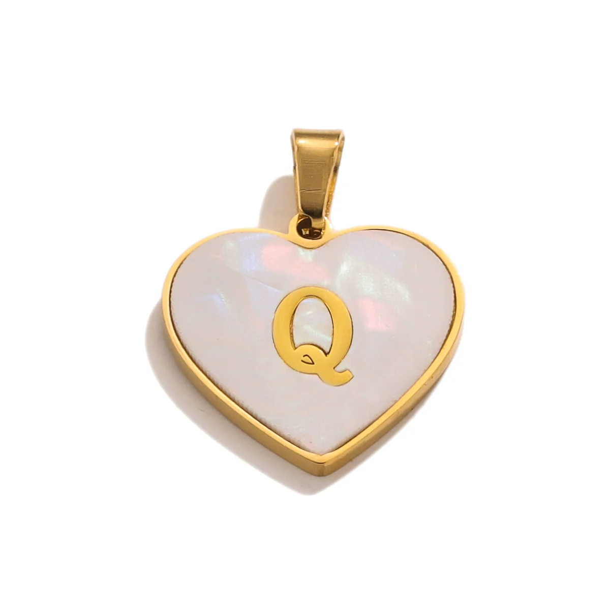 Stainless Steel Peach Heart And English Letter Diy Handmade Electroplated Pendant Necklace Accessories - Image 22