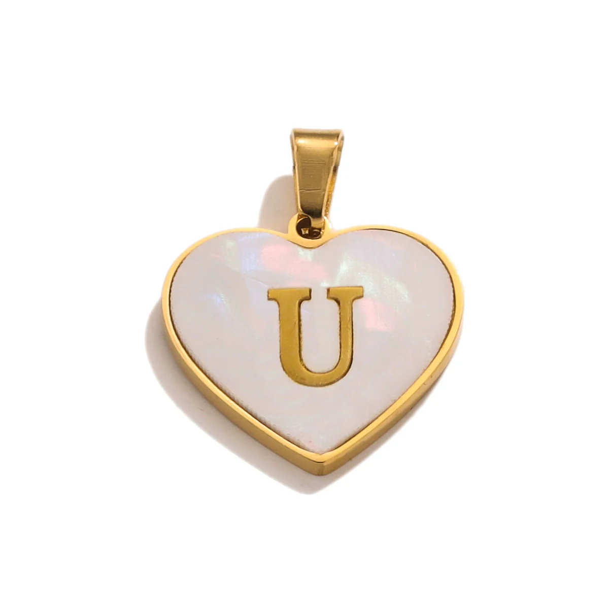 Stainless Steel Peach Heart And English Letter Diy Handmade Electroplated Pendant Necklace Accessories - Image 26