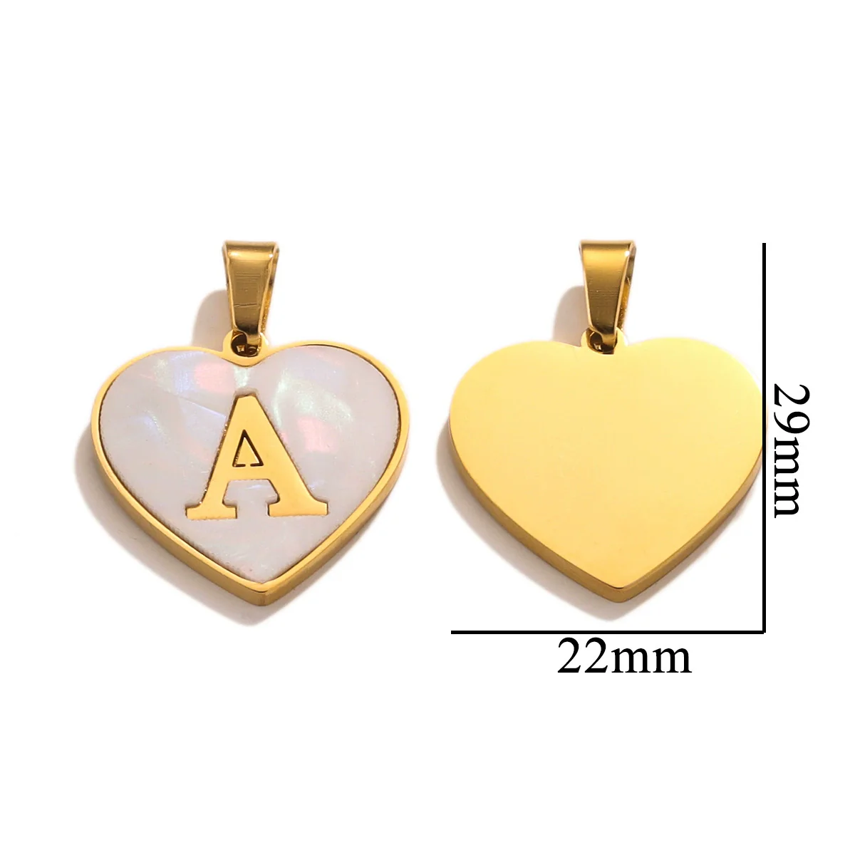 Stainless Steel Peach Heart And English Letter Diy Handmade Electroplated Pendant Necklace Accessories - Image 3