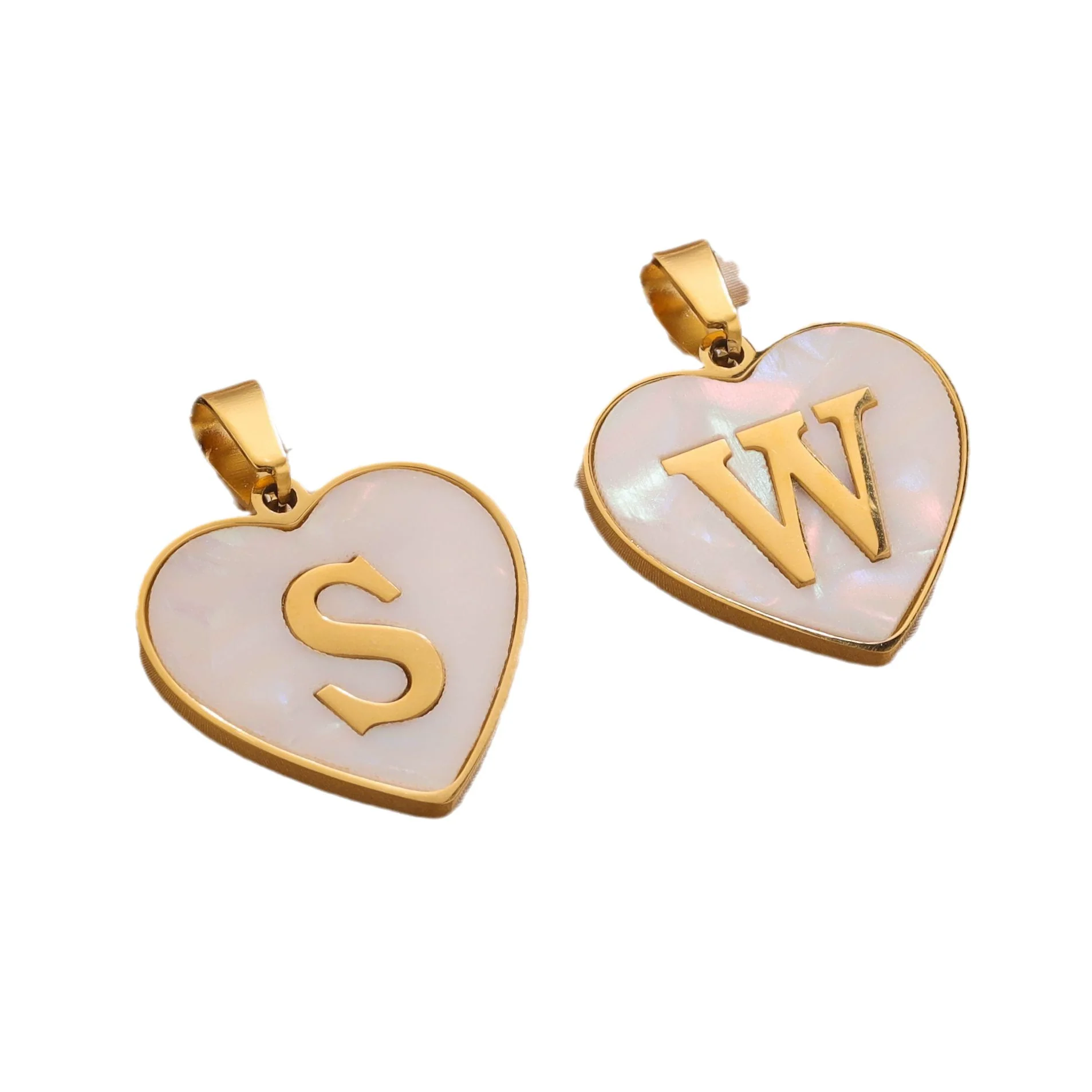 Stainless Steel Peach Heart And English Letter Diy Handmade Electroplated Pendant Necklace Accessories - Image 5