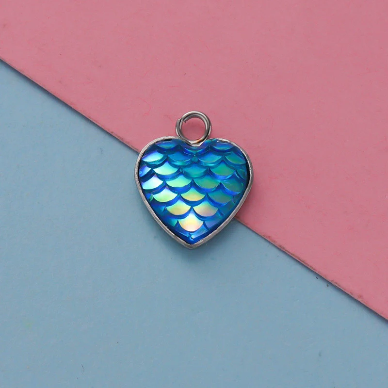 Stainless Steel Peach Heart Fish Scale Pendant Jewelry Accessories Fine Polishing - Image 13