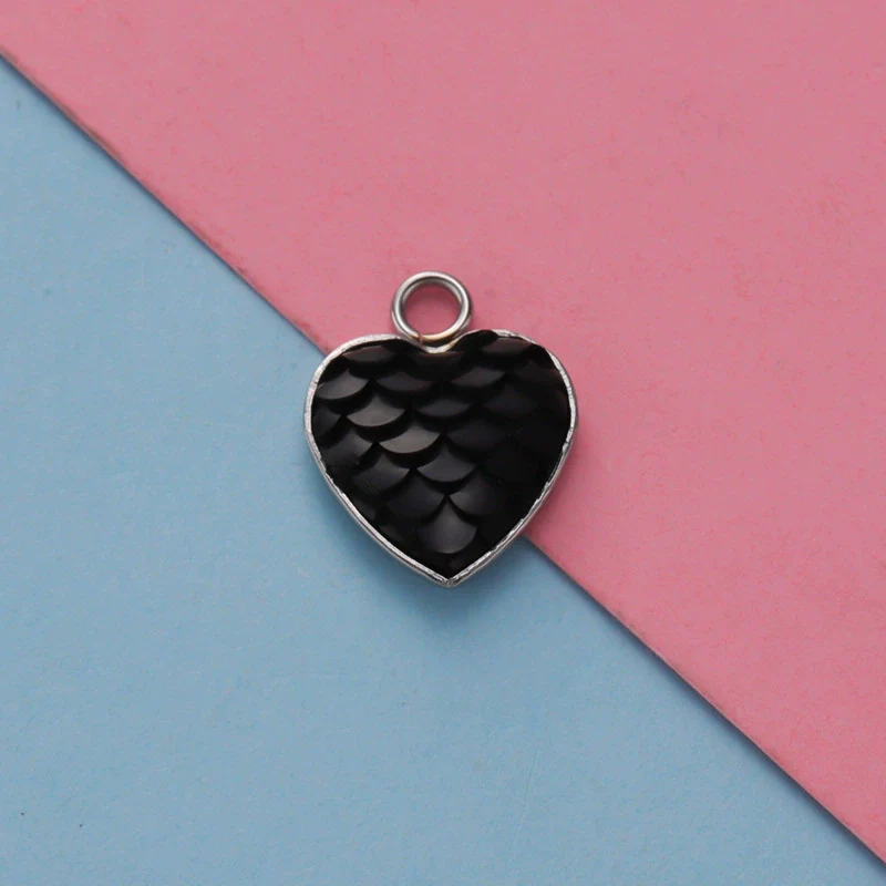 Stainless Steel Peach Heart Fish Scale Pendant Jewelry Accessories Fine Polishing - Image 15