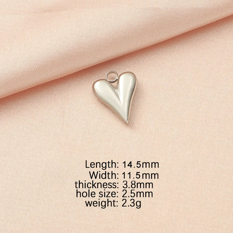 Stainless Steel Peach Heart Love Shape Glossy Electroplated Pendant Jewelry Accessories - Image 5