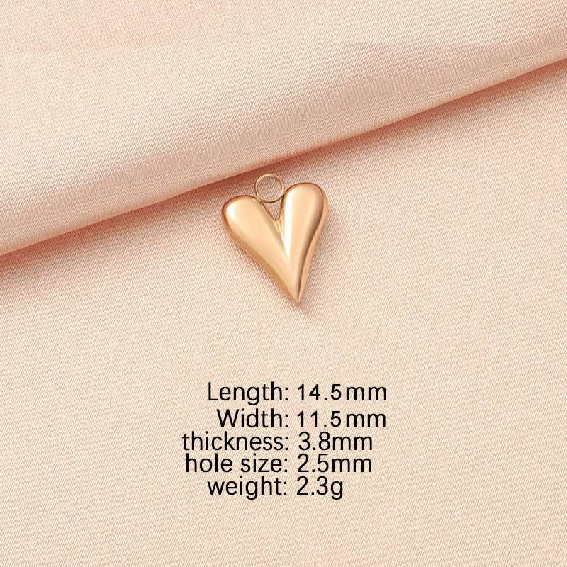 Stainless Steel Peach Heart Love Shape Glossy Electroplated Pendant Jewelry Accessories - Image 7