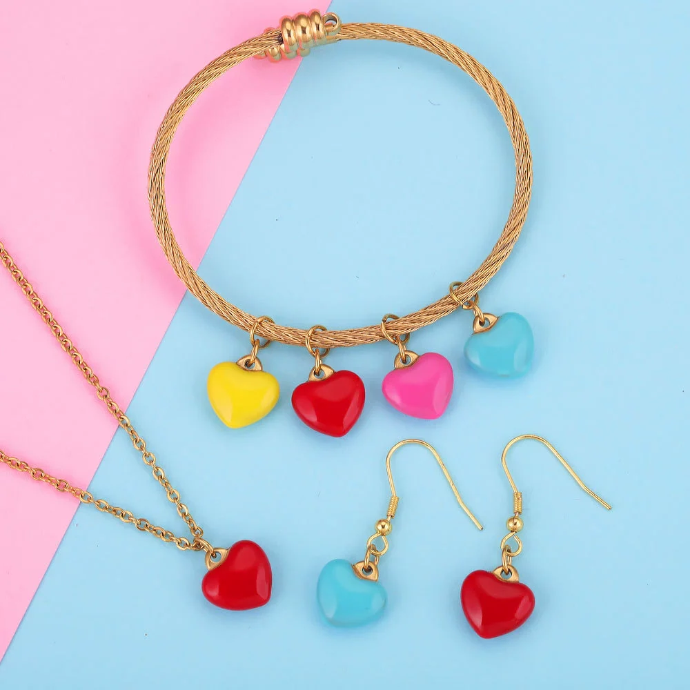 Stainless Steel Peach Heart Pendant Jewelry Accessories Handmade With 18K Gold Plating - Image 3