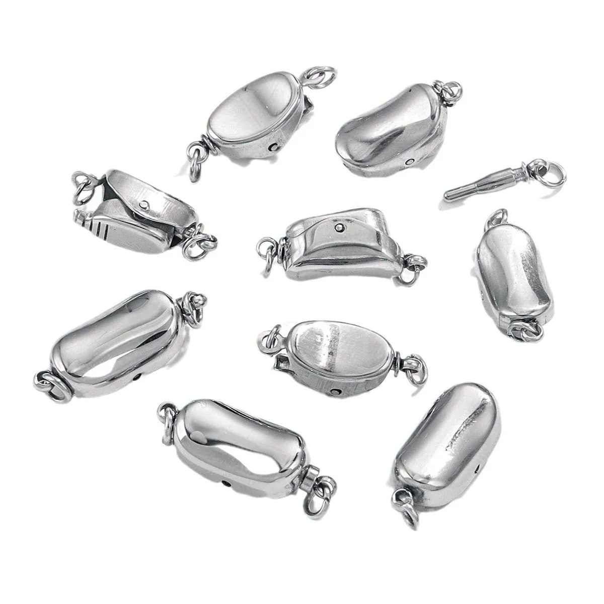 Stainless Steel Peanut And Drop Shape Bracelet Buckle Jewelry Accessories Polished And Electroplated - Image 5