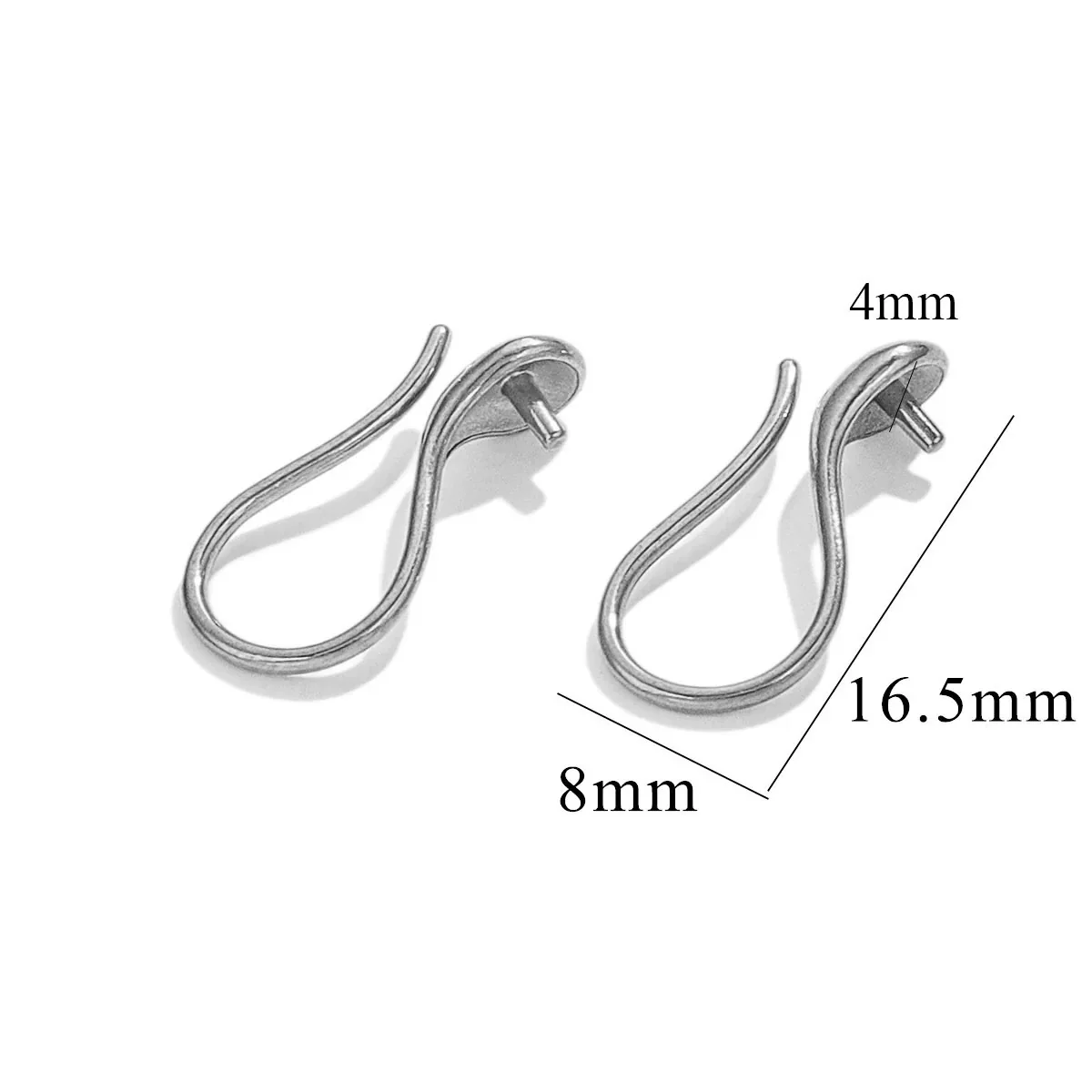 Stainless Steel Pearl Ear Hook Jewelry Accessories Ushaped Round Electroplated - Image 6