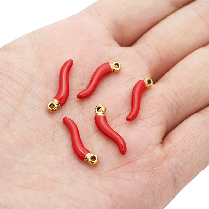 Stainless Steel Pepper Pendant Earrings With Oil Dripping Design Jewelry Accessories - Image 3