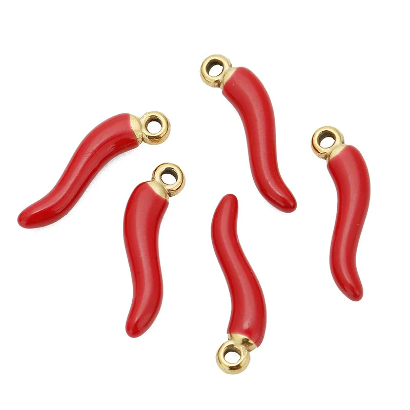 Stainless Steel Pepper Pendant Earrings With Oil Dripping Design Jewelry Accessories - Image 6
