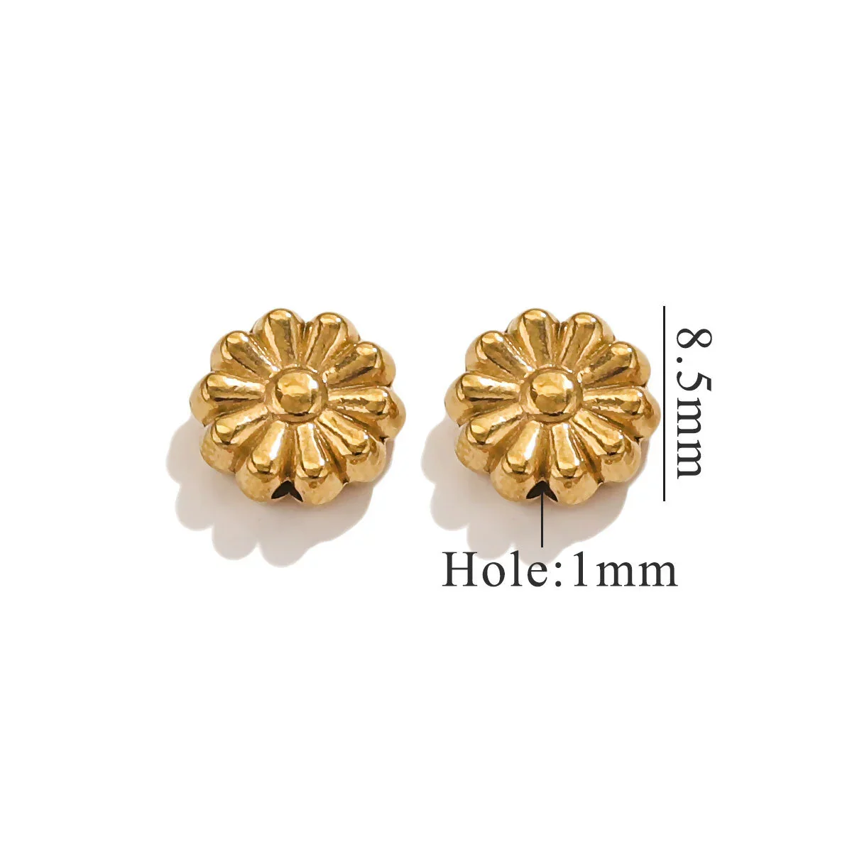 Stainless Steel Perforated Lavender Floret Spacer Beads Gold Pendant Necklace With Totem Pattern Electroplated For Diy Jewelry And Bracelet Wholesale - Image 11