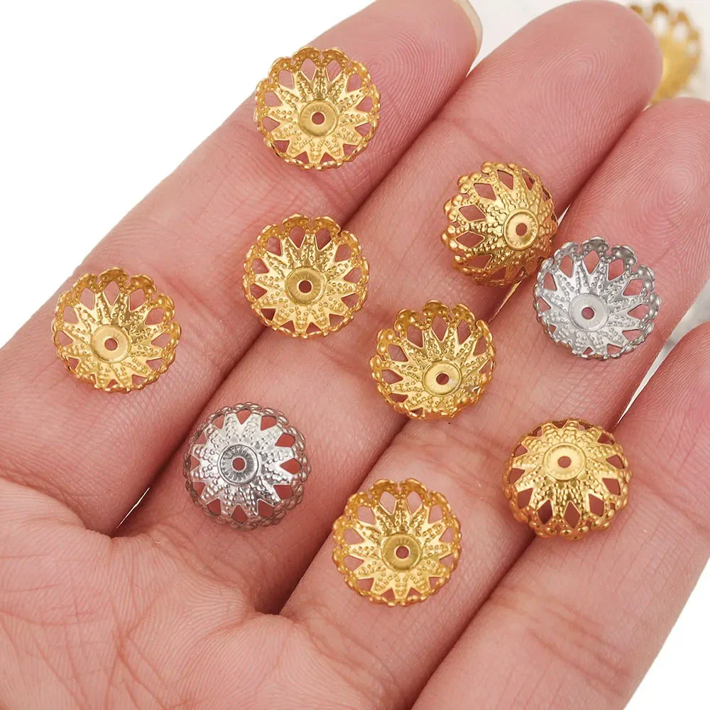 Stainless Steel Petal Bead Cap Tori Bead Vacuum Electroplated Totem Jewelry Making Gasket - Image 2