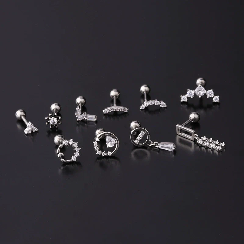 Stainless Steel Piercing Earrings Geometric Electroplated Fashion Jewelry - Image 2