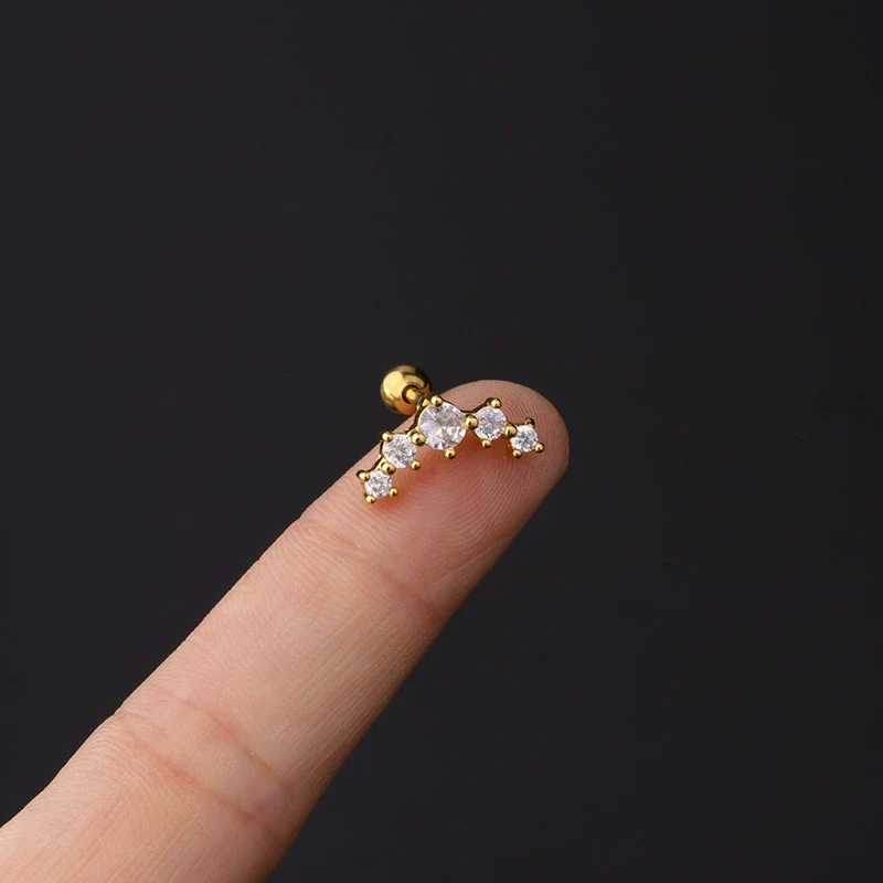 Stainless Steel Piercing Earrings Geometric Electroplated Fashion Jewelry - Image 4