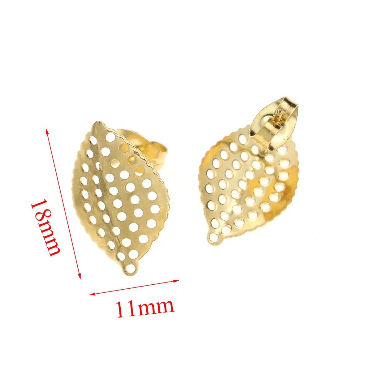 Stainless Steel Plant Flowers Style Leaf With Ring Round Bead Earring Accessories Vacuum Gold Plated Handmade - Image 11