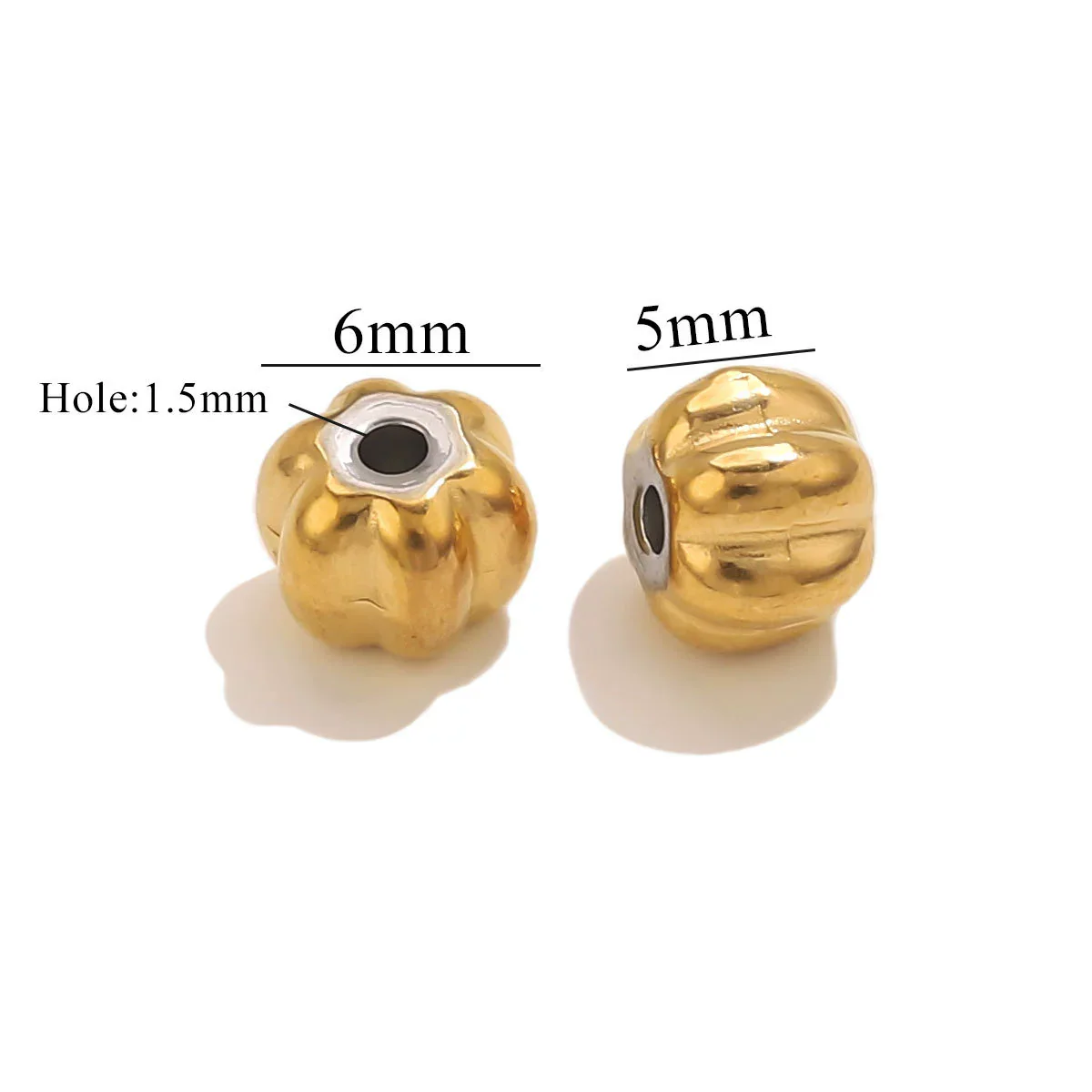 Stainless Steel Plated 18K Gold Baroque Pumpkin And Lantern Beads Handmade Diy Bracelet With Totem Pattern - Image 9