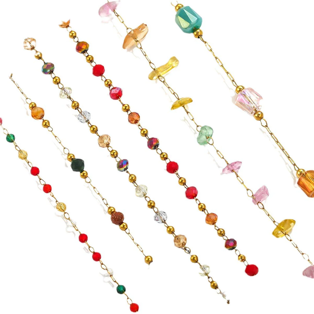 Stainless Steel Plated Crystal Bead Chain Diy Handmade Material For Bracelet Necklace - Image 5