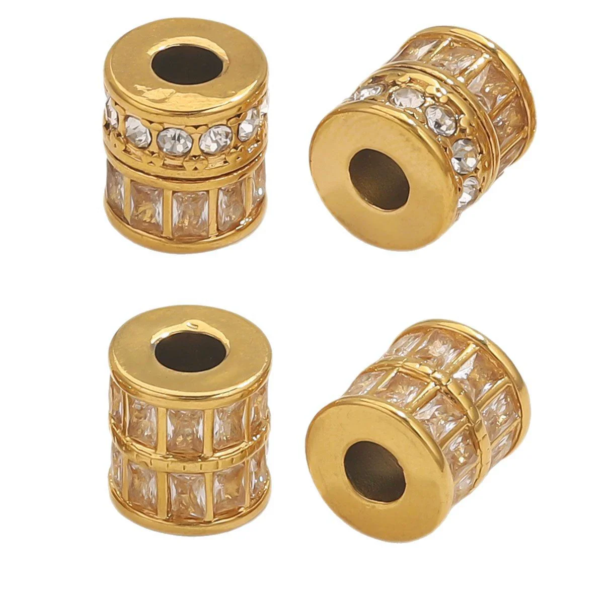 Stainless Steel Plated Rectangular And Round Beads Handmade Diy Bracelet Beads With Totem Pattern And Electroplating Process - Image 5