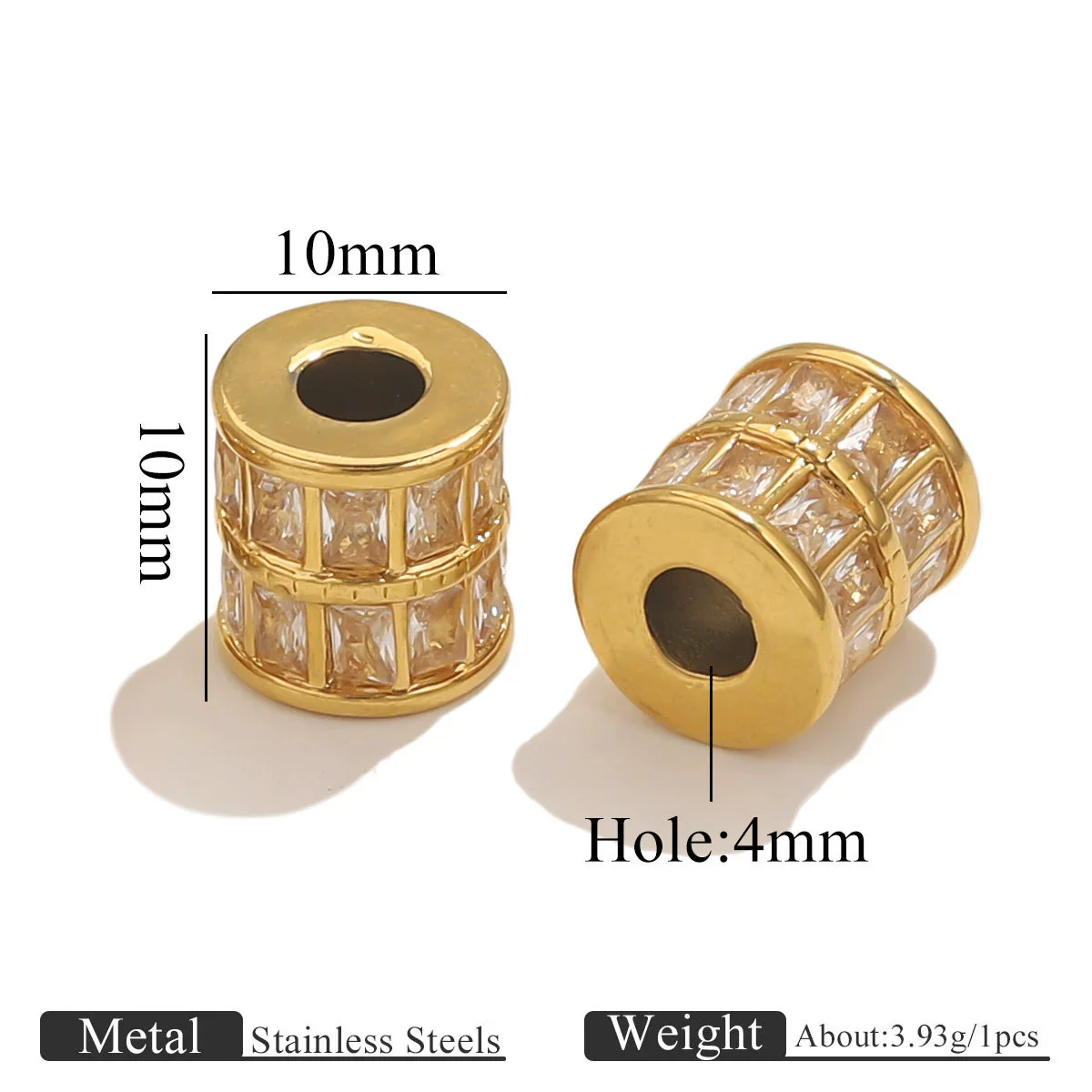 Stainless Steel Plated Rectangular And Round Beads Handmade Diy Bracelet Beads With Totem Pattern And Electroplating Process - Image 6