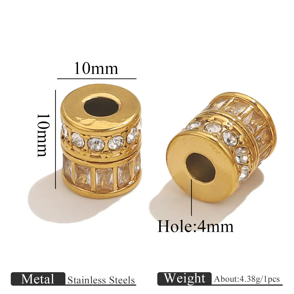 Stainless Steel Plated Rectangular And Round Beads Handmade Diy Bracelet Beads With Totem Pattern And Electroplating Process - Image 8